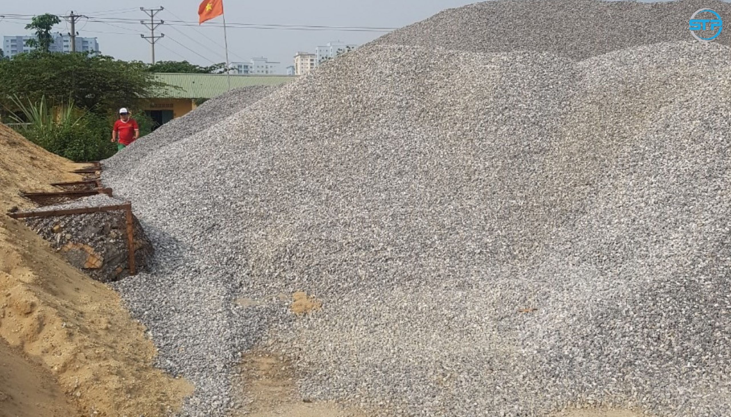 Bãi vật liệu đá 1x2 tại trạm trộn bê tông Hà Nội